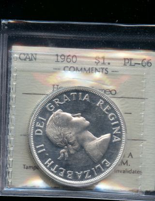 1960 Canada Silver Dollar Iccs Certified Pl66 Heavy Cameo White Dcb132