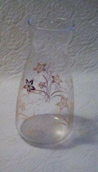 Home Vintage Pyrex Carafe Juice Glass Pitcher Golden Star Flowers 48 Oz.  No Lid