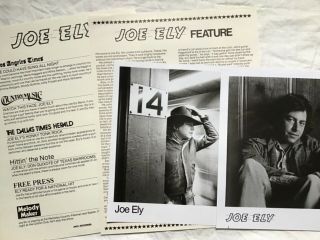 Joe Ely Press Kit Two Photos Mca Records Poster