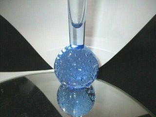 BLUE KOSTA BODA CONTROLLED BUBBLE BUD VASE PAPERWEIGHT BALL BASE 2