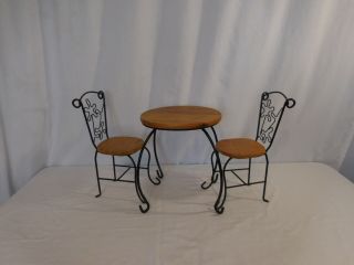 Doll Table & Chair Set For 18 " Dolls Wood Fits American Girl Doll Our Generation
