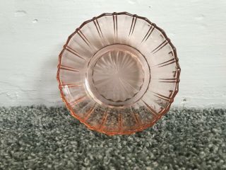 Anchor Hocking Queen Mary Pink Depression Glass 4.  25 " Berry Bowl