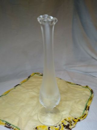 Fenton Frosted Clear Glass 10 " Bud Flower Vase