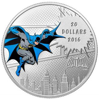 2016 Canada S$20 DC Comics Originals Batman Colorized NGC PF69 UC Box OGP 3