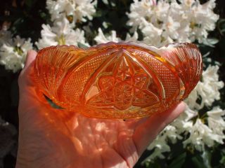 European Carnival Glass.  Brockwitz Curved Star Rosebowl.  Unusual Shape & Size.  Vgc