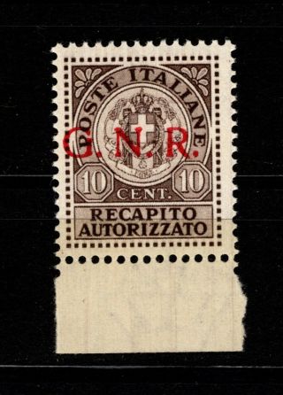 Italy Italian Rsi 1943 1944 Unissued Red Gnr Overprint Ra Stamp Mnh Saggio
