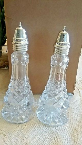 Vintage Large Lead Crystal Salt And Pepper Shakers Made In Germany 7.  5 " Tall