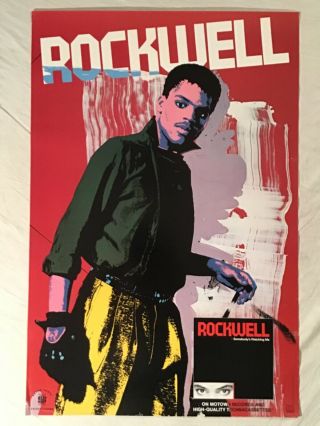 Rockwell 1984 Promo Poster Michael Jackson Somebody’s Watching Me Motown Records