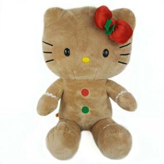Build A Bear Sanrio Hello Kitty Gingerbread Plush 18 " Red Bow Christmas Holiday