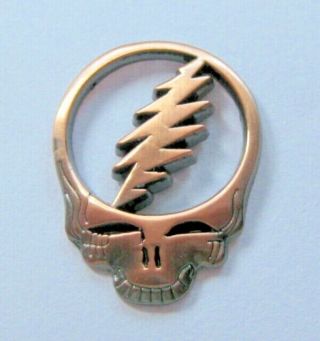Grateful Dead Skull Pin Steal Your Face 1 Inch Cut Out Copper