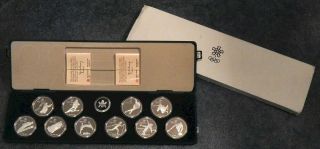 1988 Canadian Calgary Olympic Coin Set - Silver - 10 Coins - Orig.  Case - Proof