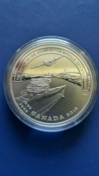 2018 Canada 20 Dollars Proof Silver Coin Battle Of The Atlantic