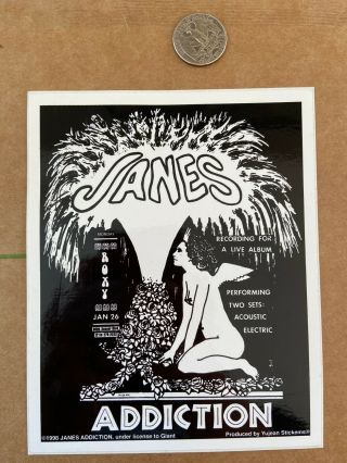 Vintage Janes Addiction Rare Collectible Roxy Sticker From The 90 