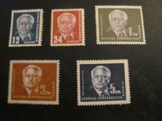 Germany/ddr Mnh 1950 - 1 Sc 54 - 57a Pieck Set Og $85