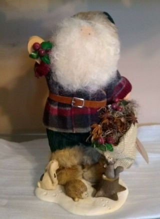 Htf Lizzie High Whimsical Wooden Doll " Santa St Nicholas " Christmas 11 " Tall