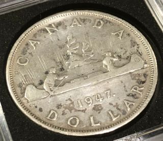 1947 Canadian Silver Dollar Maple Leaf - Rare Coin - Only 21,  135 Minted