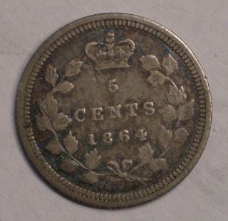1864 Brunswick 5 Cent Large 6 Coin Km - 7 Scarce