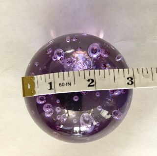 Art Glass Paperweight Purple Bubbles Dynasty Gallery Heirloom Collectible 3