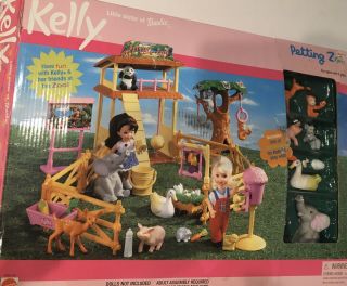 Barbie Kelly Petting Zoo Play Set Farm Animals Mattel 2000 Koala Monkey Pig Etc