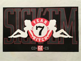 7 Year Bitch 1992 Promo Poster Sick ‘em Punk Rock Music Riot Grrrl Grunge.