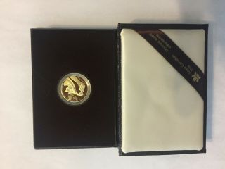 1987 Canada 1988 Calgory Olympics $100 14k 1/4 Oz Proof Gold Coin In Rcm Box