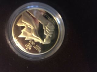 1987 CANADA 1988 CALGORY OLYMPICS $100 14k 1/4 oz PROOF GOLD COIN IN RCM BOX 2
