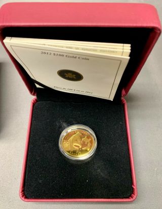 2012 Canada $100 Gold Coin - 150th Anniversary Of The Caribou Gold Rush
