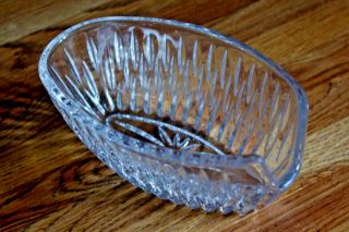 Vintage Heavy Cut Glass Spoon Rest Holder / Candy Dish,  Clear Glass