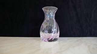 Small Pink Striped Caithness Glass Vase.