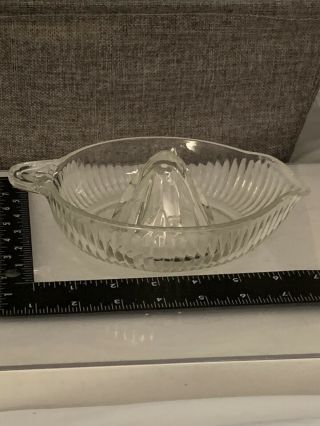 Large Vintage Clear Glass Citrus Juicer With Tab Handle
