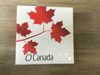2013 O Canada Complete 5 Coin $25 Silver Proof Set In Wood Case