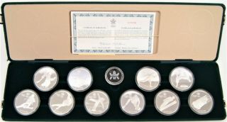 Canada 1988 Calgary Winter Olympic $20 Proof Silver 10 Coin Set W/ Box &