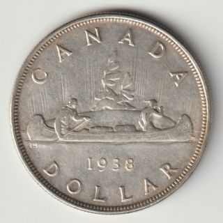 1938 Canada $1 One Dollar Silver Coin - George Vi