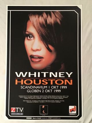 Whitney Houston 1999 Swedish Tour Poster