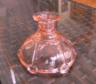 Anchor Hocking Oyster And Pearl Pink Depression Glass Candle Holder