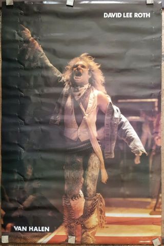 David Lee Roth 1981 Stage Van Halen Poster Approx 23 X 35