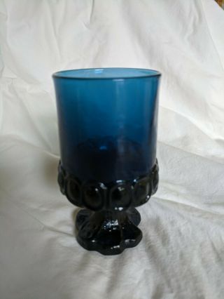 Vintage Franciscan Cobalt Madeira 4 - 5/8 " Glass Tiffin Goblet Blue