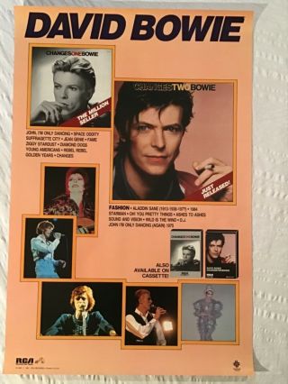 David Bowie 1981 Promo Poster Changes Two Rca Records.