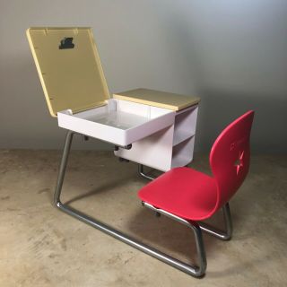 American Girl Flip Top School Desk Dolls Pink Chair & Compartments 2015 Clf85