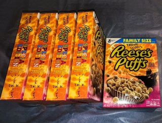 Reeses Puffs Travis Scott Cereal Cactus Jack Family Size Rare Limited Kylie Dope
