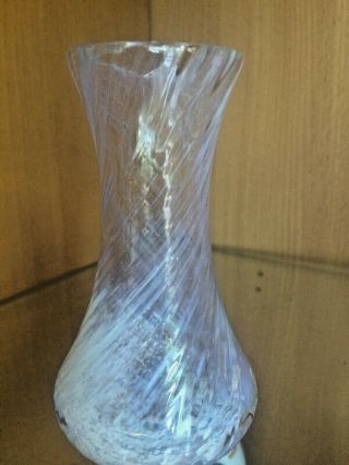 Small Vintage Caithness Glass Art Bud Vase Swirled Pattern
