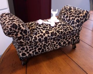 Superdoll Sybarite Doll Faux Leopard Bench & Pink Phone.  Glamorous Diorama Stuff
