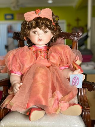 Marie Osmond Porcelain Doll - Remember Me Coming Up Roses Pink Dress