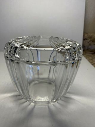 Vintage Glass Covered Candy Dish Bowl Art Deco 4.  5” T 5.  5” W