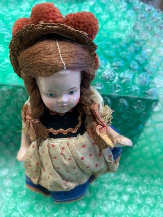 6” German Bisque Doll Molded Hair Wig Over Painted Features Shoes & Socks Alpine 3