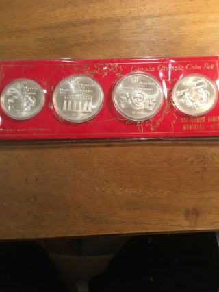 Canada 1974 Olympic Silver Set 4 Coins 2 X $5 And 2 X $10