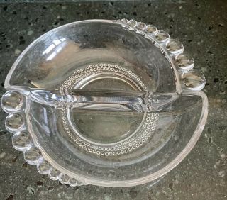 Vintage Duncan Miller Teardrop 301 Glass Divided 2 Part Relish Candy Dish Bowl