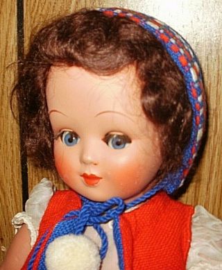 Vintage 1950s Unica Belgium doll,  17 - in,  all,  flirty eyes, 2