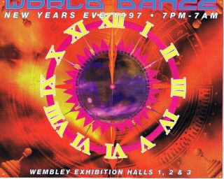 World Dance Rave Flyer Flyers 31/12/97 A4 Wembley Exhibition Halls London