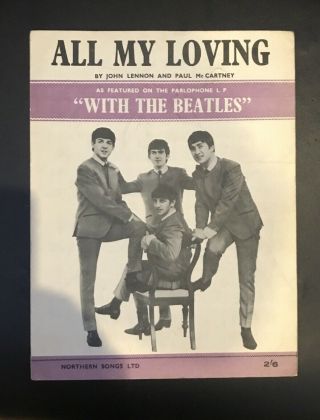 The Beatles - All My Loving Sheet Music.  Good Price